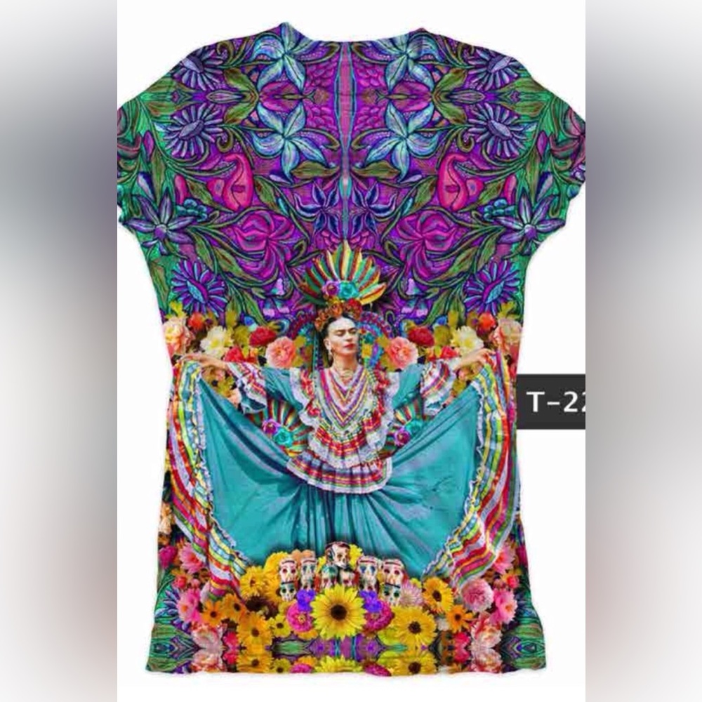 Frida Kahlo Folklorico Printed T-Shirt